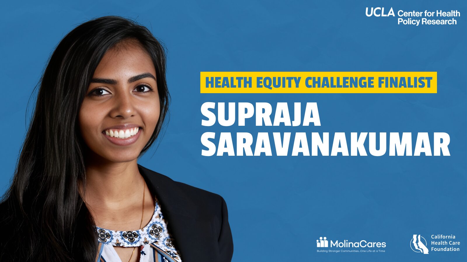 Health Equity Challenge finalist Supraja Saravanakumar